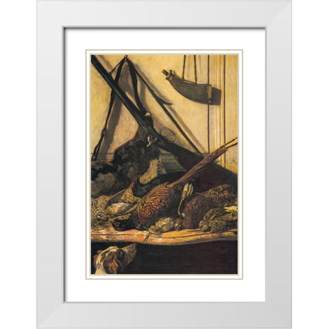 Sporting prizes 1862 White Modern Wood Framed Art Print with Double Matting by Monet, Claude
