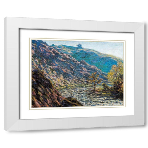Torrent-Creuse 1889 White Modern Wood Framed Art Print with Double Matting by Monet, Claude