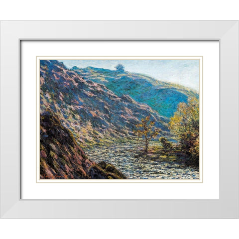 Torrent-Creuse 1889 White Modern Wood Framed Art Print with Double Matting by Monet, Claude