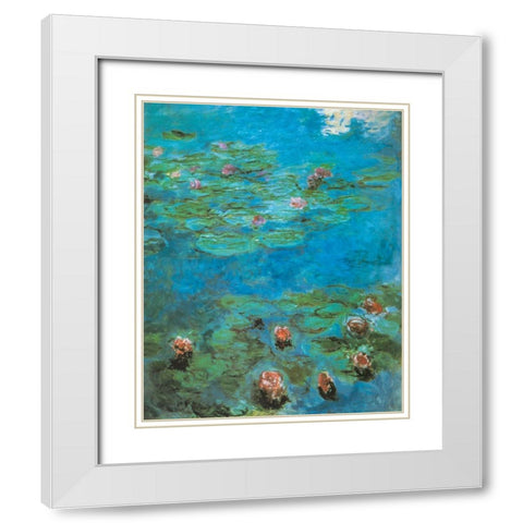 Water-lilies 1920 White Modern Wood Framed Art Print with Double Matting by Monet, Claude