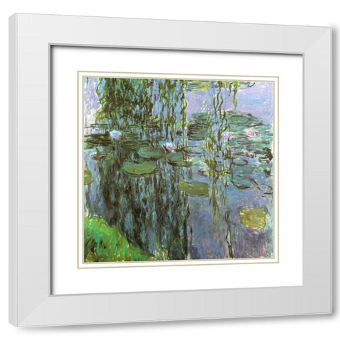 Water-lilies 1915 White Modern Wood Framed Art Print with Double Matting by Monet, Claude