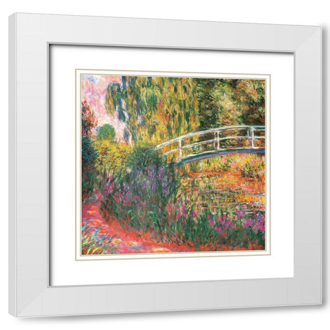 Water-lily pond-water irises 1900 White Modern Wood Framed Art Print with Double Matting by Monet, Claude