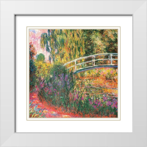Water-lily pond-water irises 1900 White Modern Wood Framed Art Print with Double Matting by Monet, Claude