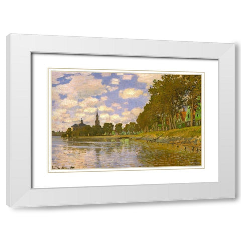Zaandam-Holland 1871 White Modern Wood Framed Art Print with Double Matting by Monet, Claude