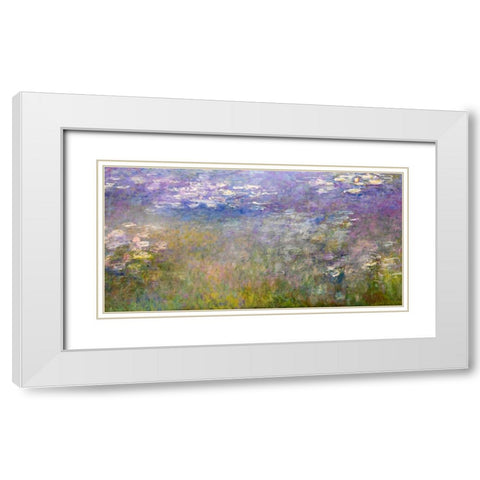 Water Lilies Agapanthus 1915 White Modern Wood Framed Art Print with Double Matting by Monet, Claude