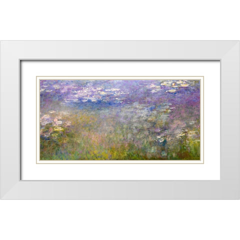 Water Lilies Agapanthus 1915 White Modern Wood Framed Art Print with Double Matting by Monet, Claude