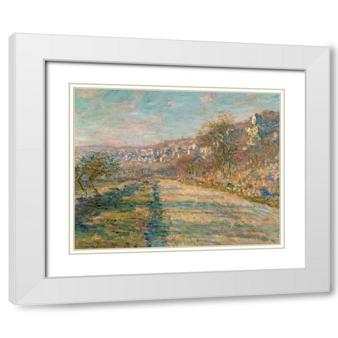 Road of La Roche-Guyon 1880 White Modern Wood Framed Art Print with Double Matting by Monet, Claude