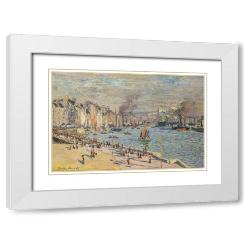 Port of Le Havre 1874 White Modern Wood Framed Art Print with Double Matting by Monet, Claude