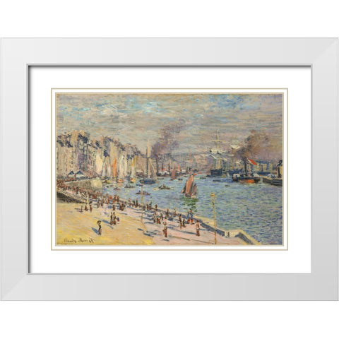Port of Le Havre 1874 White Modern Wood Framed Art Print with Double Matting by Monet, Claude