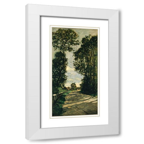Road of the Farm Saint-Simeon White Modern Wood Framed Art Print with Double Matting by Monet, Claude