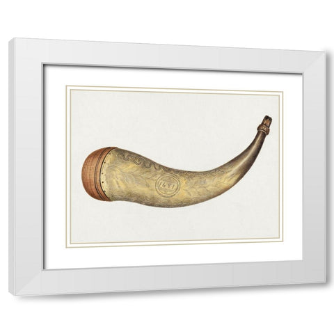 Powder Flask 1938 White Modern Wood Framed Art Print with Double Matting by Johnston, Annie B.