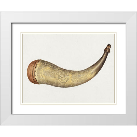 Powder Flask 1938 White Modern Wood Framed Art Print with Double Matting by Johnston, Annie B.
