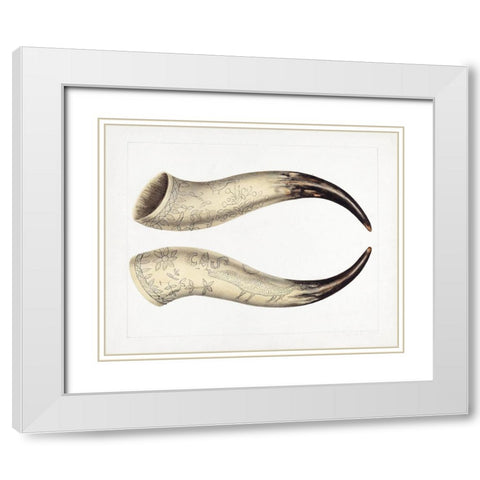 Powder Horn 1938 White Modern Wood Framed Art Print with Double Matting by Johnston, Annie B.