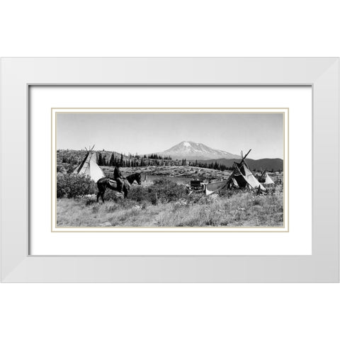 Campground Huckleberries White Modern Wood Framed Art Print with Double Matting by Vintage Photography