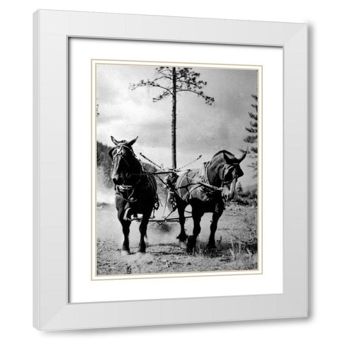 Eight Mile Fire Team White Modern Wood Framed Art Print with Double Matting by Vintage Photography