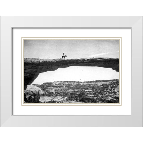 Natural Bridges National Monument White Modern Wood Framed Art Print with Double Matting by Vintage Photography