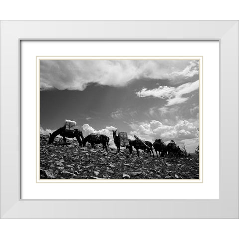 Sheepeater Mountain Fire Look Out White Modern Wood Framed Art Print with Double Matting by Vintage Photography
