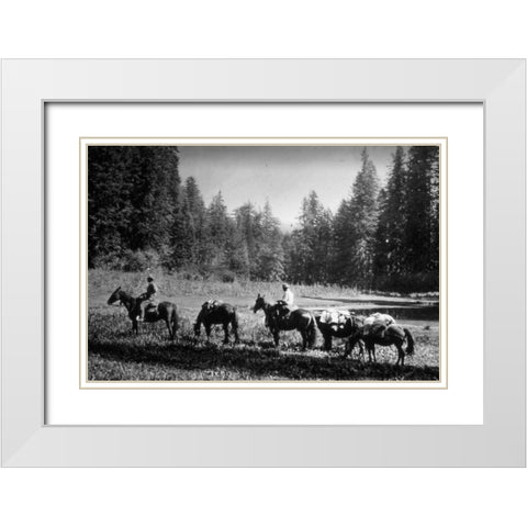 Small Meadow White Modern Wood Framed Art Print with Double Matting by Vintage Photography