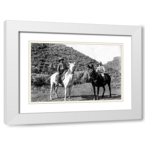 Western Playground White Modern Wood Framed Art Print with Double Matting by Vintage Photography