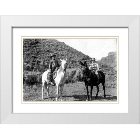 Western Playground White Modern Wood Framed Art Print with Double Matting by Vintage Photography