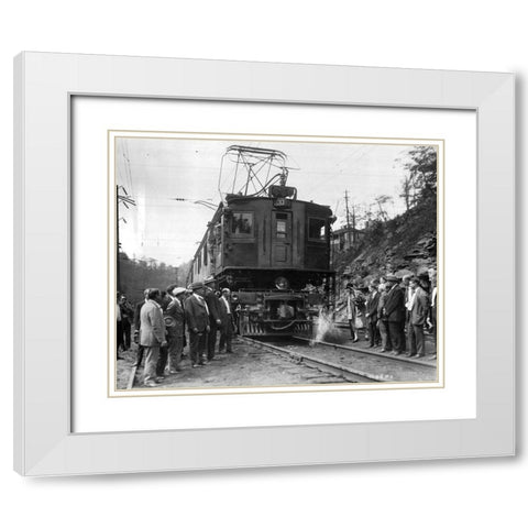 The Virginian Railway Alco-Westinghouse 1925 White Modern Wood Framed Art Print with Double Matting by Vintage Photography
