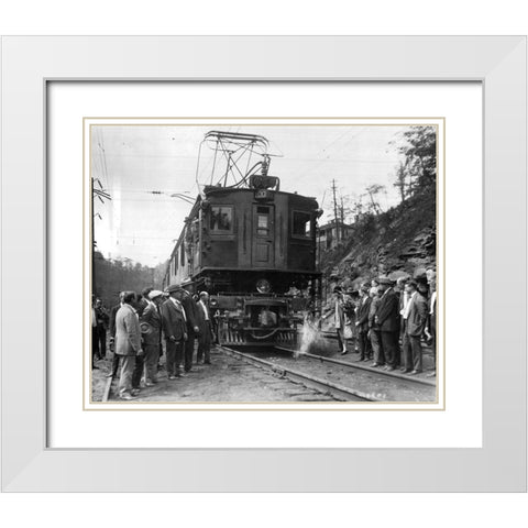 The Virginian Railway Alco-Westinghouse 1925 White Modern Wood Framed Art Print with Double Matting by Vintage Photography