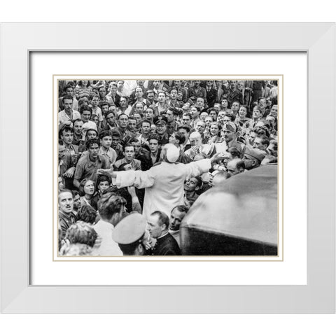 Pope Pius XII Rome 1943 White Modern Wood Framed Art Print with Double Matting by Vintage Photography