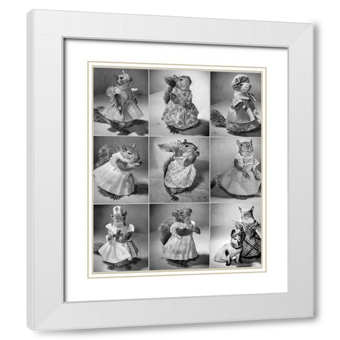 Tommy Tucker the Pet Squirrel 1944 White Modern Wood Framed Art Print with Double Matting by Vintage Photography