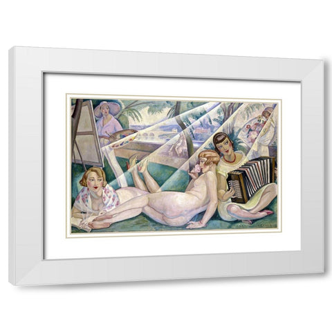 A Summer Day 1927 White Modern Wood Framed Art Print with Double Matting by Wegener, Gerda