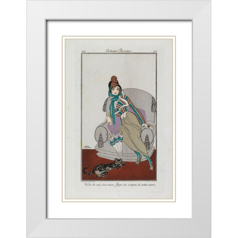 Fashion Drawing Jacket and skirt White Modern Wood Framed Art Print with Double Matting by Wegener, Gerda