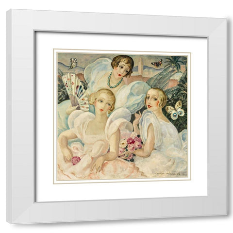 Les femmes fatales White Modern Wood Framed Art Print with Double Matting by Wegener, Gerda