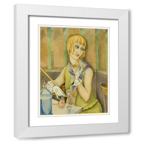 Lili Elbe White Modern Wood Framed Art Print with Double Matting by Wegener, Gerda