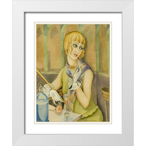 Lili Elbe White Modern Wood Framed Art Print with Double Matting by Wegener, Gerda