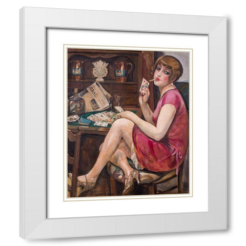 Queen of the Heart - Portrait of Lili White Modern Wood Framed Art Print with Double Matting by Wegener, Gerda