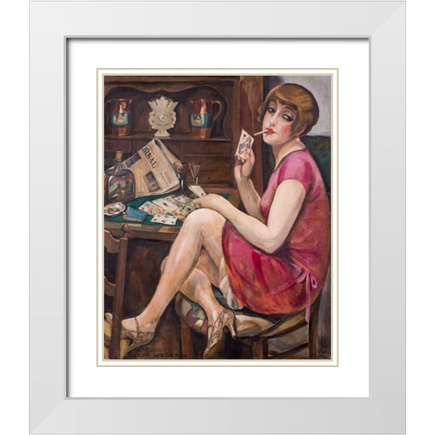 Queen of the Heart - Portrait of Lili White Modern Wood Framed Art Print with Double Matting by Wegener, Gerda
