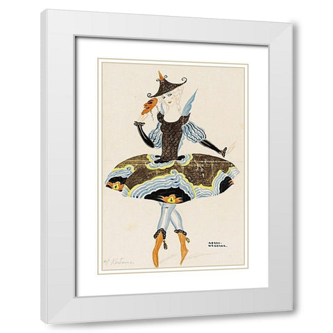 Solo dancer Ulla Poulsen in an oriental costume White Modern Wood Framed Art Print with Double Matting by Wegener, Gerda