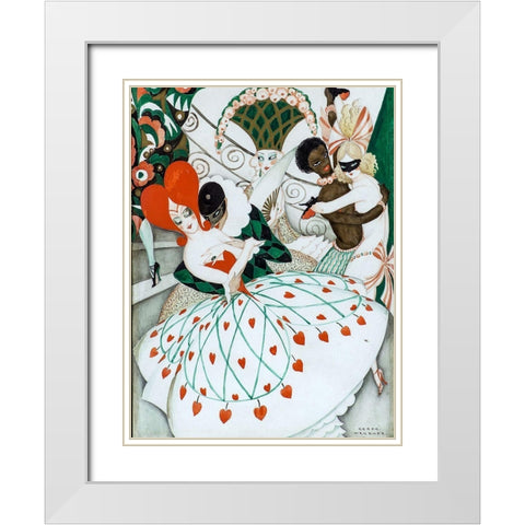 The Carnival 1925 White Modern Wood Framed Art Print with Double Matting by Wegener, Gerda