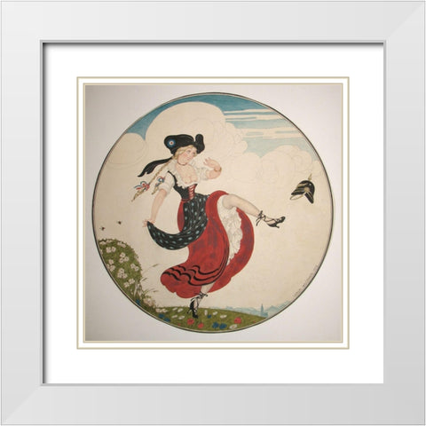 The Kick White Modern Wood Framed Art Print with Double Matting by Wegener, Gerda