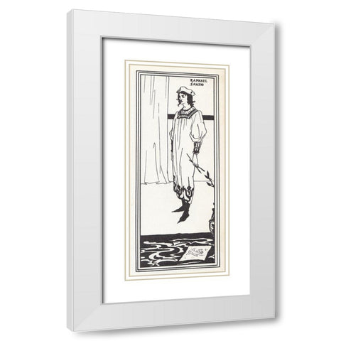 Raphael Sanzio 1905 White Modern Wood Framed Art Print with Double Matting by Beardsley, Aubrey