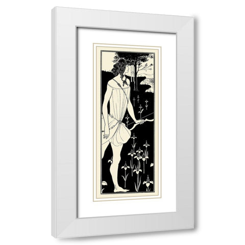 Atalanta 1909 White Modern Wood Framed Art Print with Double Matting by Beardsley, Aubrey