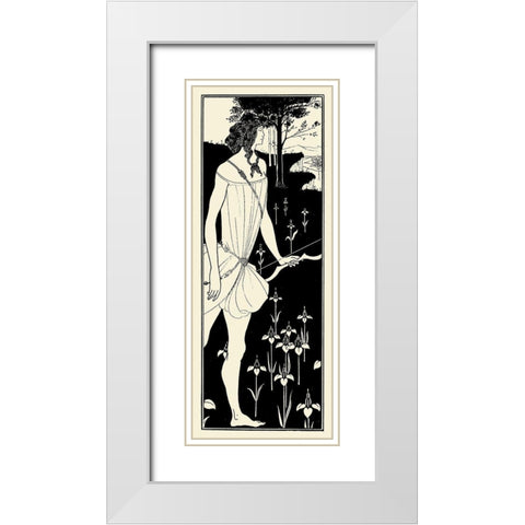 Atalanta 1909 White Modern Wood Framed Art Print with Double Matting by Beardsley, Aubrey