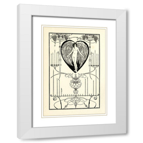 The Mirror of Love White Modern Wood Framed Art Print with Double Matting by Beardsley, Aubrey
