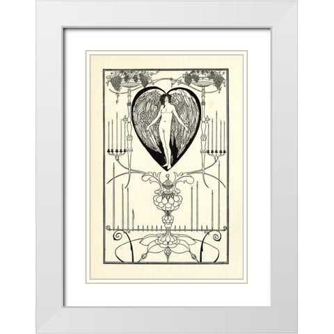 The Mirror of Love White Modern Wood Framed Art Print with Double Matting by Beardsley, Aubrey