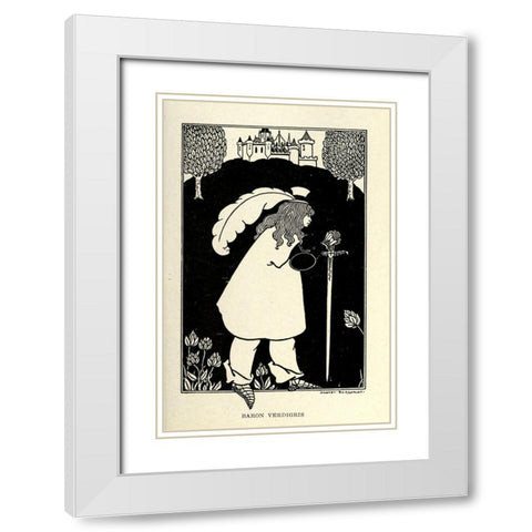 Baron Verdigris 1918 White Modern Wood Framed Art Print with Double Matting by Beardsley, Aubrey