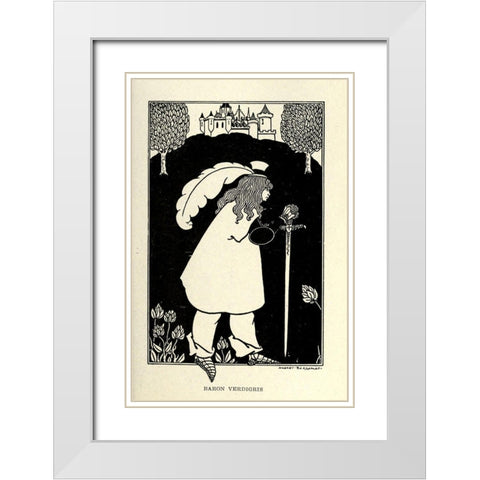 Baron Verdigris 1918 White Modern Wood Framed Art Print with Double Matting by Beardsley, Aubrey
