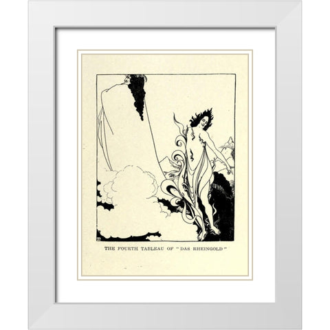 Das Rheingold 1918 White Modern Wood Framed Art Print with Double Matting by Beardsley, Aubrey