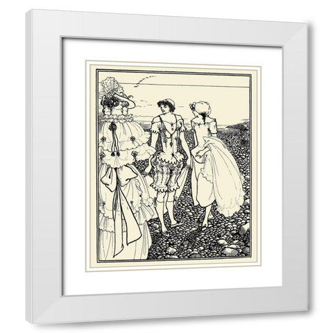 Bathers at Dieppe 1920 White Modern Wood Framed Art Print with Double Matting by Beardsley, Aubrey