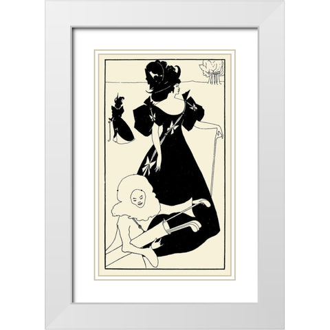 Design for a golf card 1920 White Modern Wood Framed Art Print with Double Matting by Beardsley, Aubrey