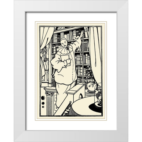Pierrot cover design White Modern Wood Framed Art Print with Double Matting by Beardsley, Aubrey