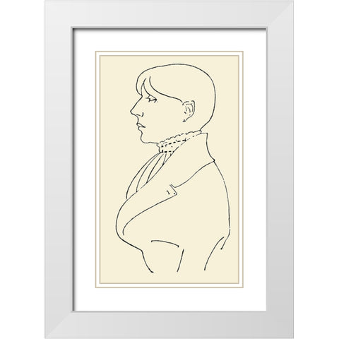 Self-portrait White Modern Wood Framed Art Print with Double Matting by Beardsley, Aubrey